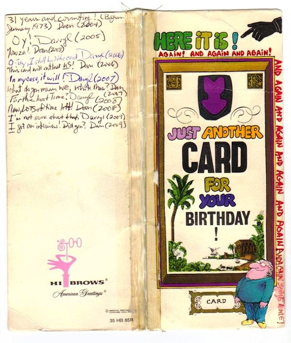The world's most well-traveled birthday card? (front)
