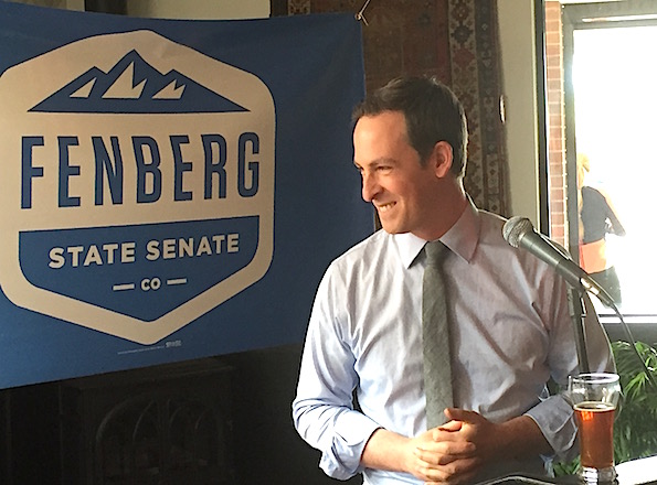 State Senate candidate Steve Fenberg at Sunday's launch.