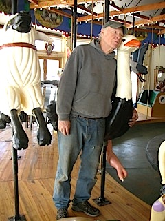 Scott Harrison and his carousel animals